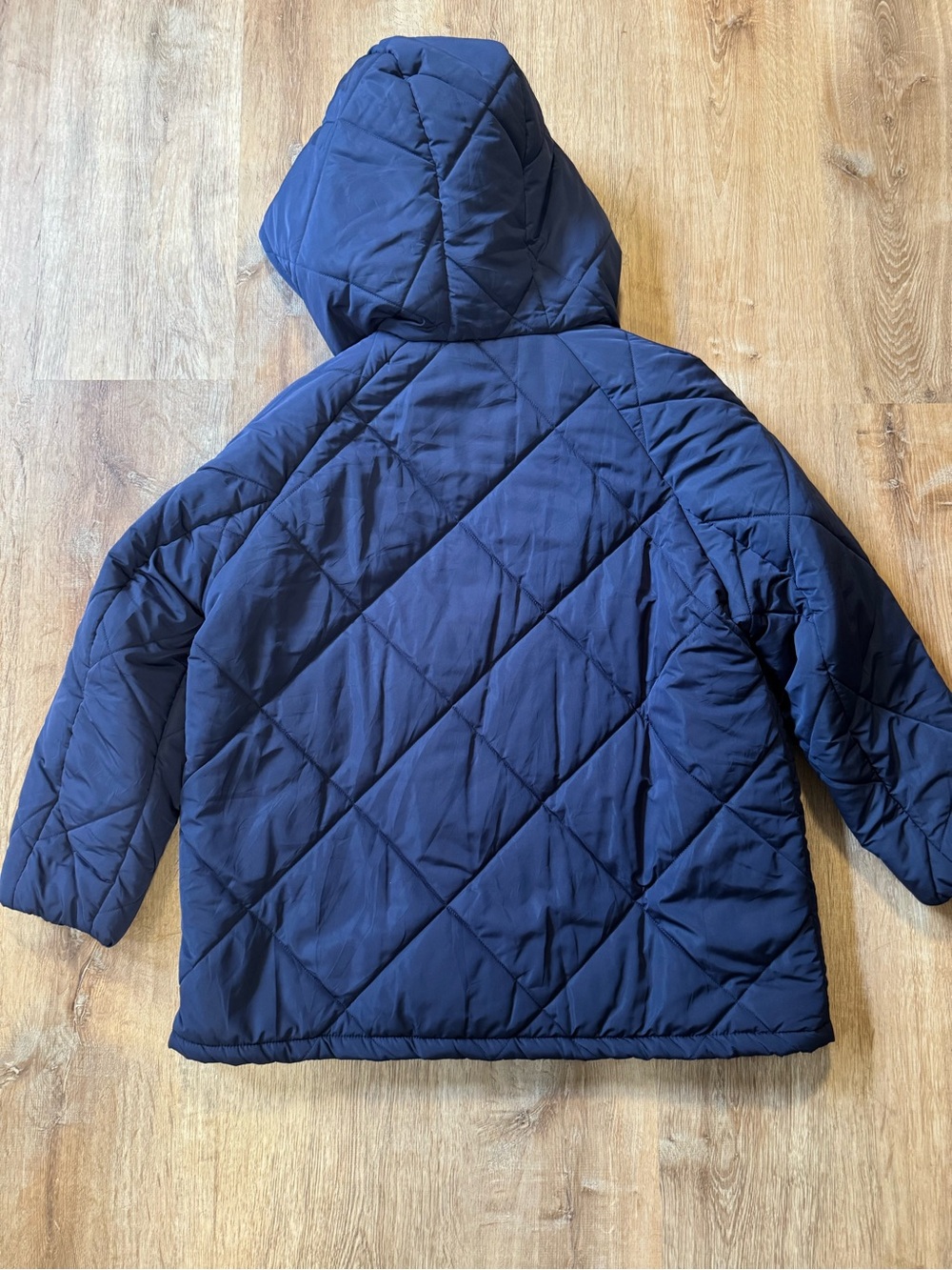 Quilted Hooded Puffer Jacket in Navy - Picture 9 of 11